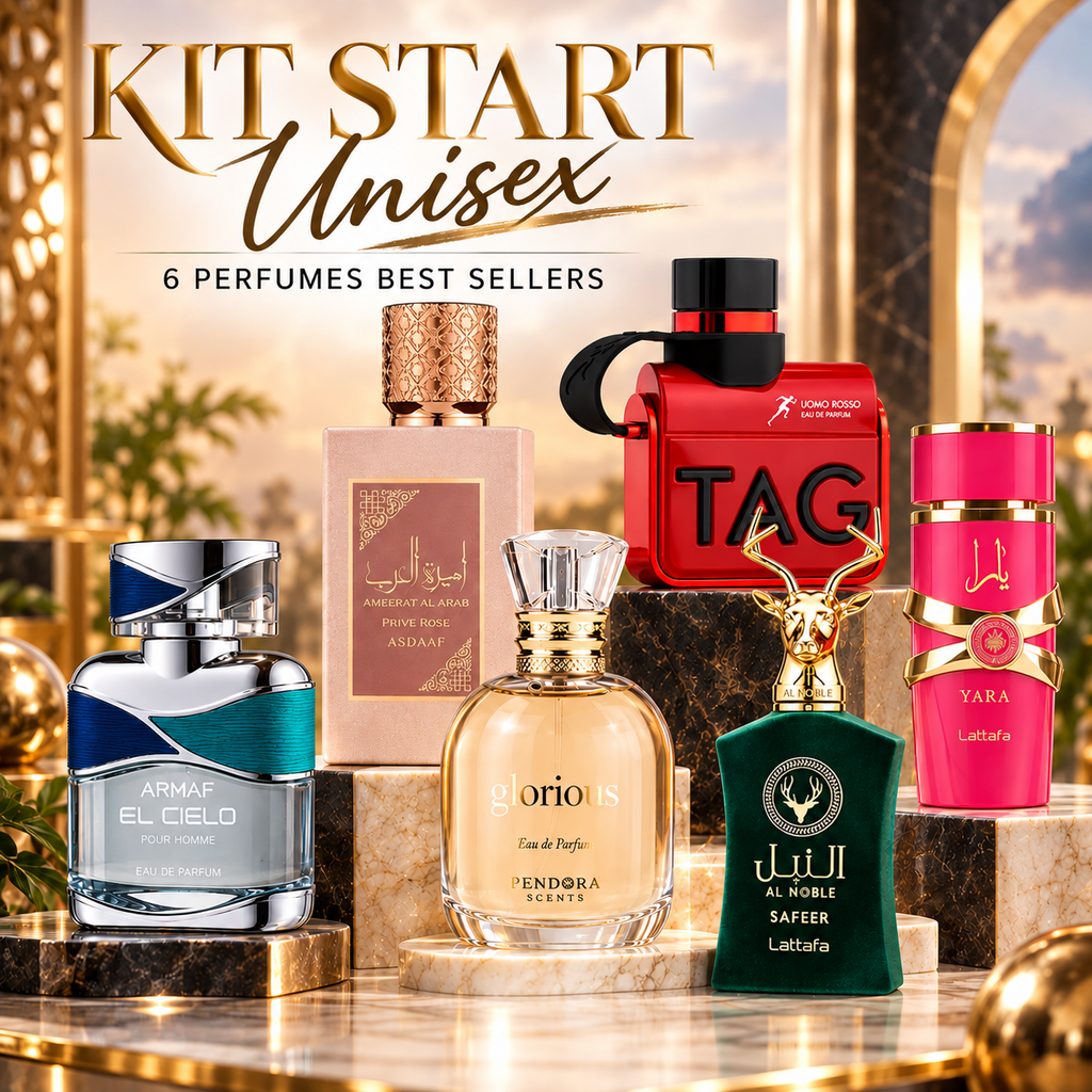 KIT START UNISEX – 6 PERFUMES ÁRABES PARA REVENDA