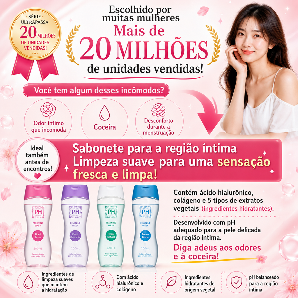 PH JAPAN FEMININE WASH SABONETE INTIMO PASSIONATE BLOOM 150ML